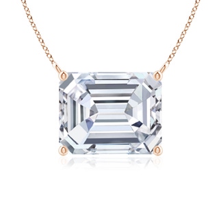 10x7mm GVS2 East-West Emerald-Cut Diamond Solitaire Pendant in 9K Rose Gold