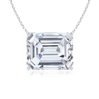 10x7mm GVS2 East-West Emerald-Cut Diamond Solitaire Pendant in P950 Platinum