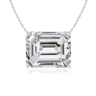 10x7mm IJI1I2 East-West Emerald-Cut Diamond Solitaire Pendant in P950 Platinum