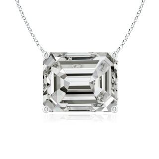 10x7mm KI3 East-West Emerald-Cut Diamond Solitaire Pendant in P950 Platinum