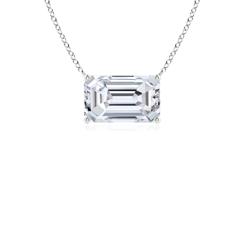 6.5x4mm HSI2 East-West Emerald-Cut Diamond Solitaire Pendant in White Gold