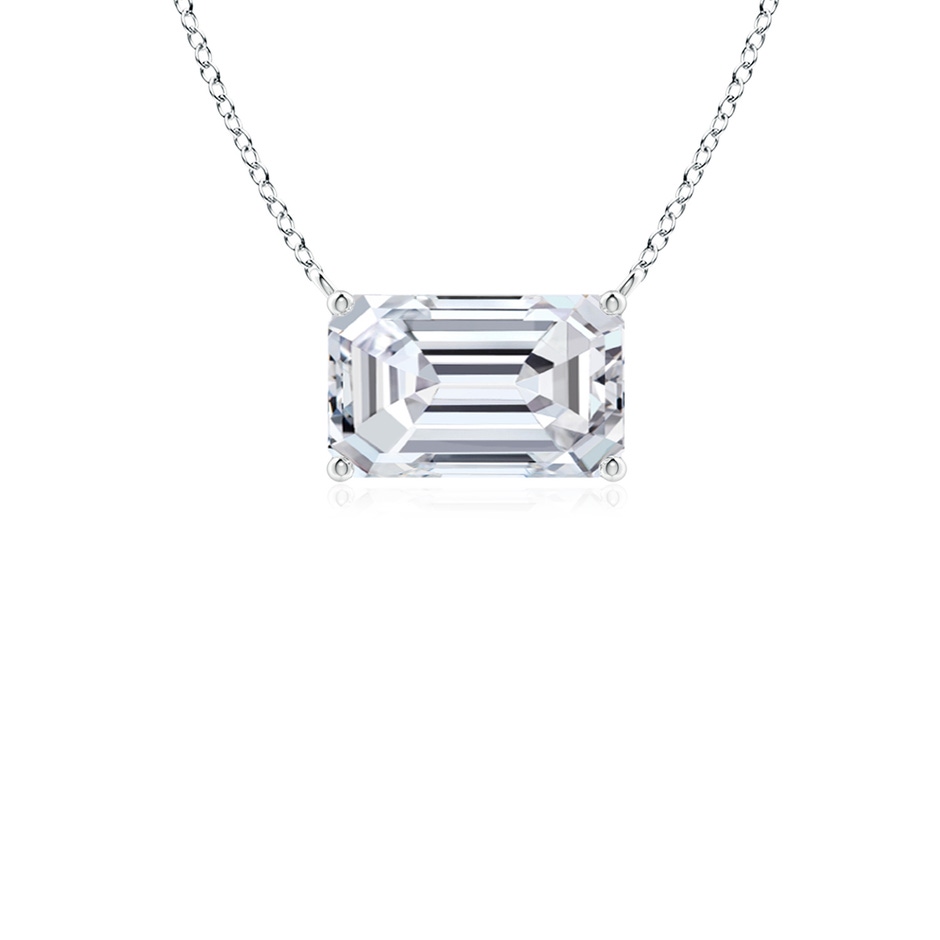 6.5x4mm HSI2 East-West Emerald-Cut Diamond Solitaire Pendant in White Gold 