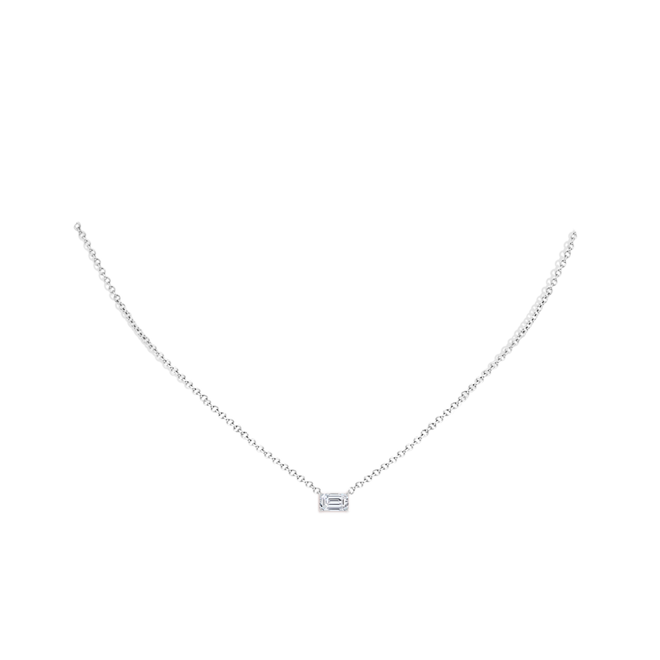 6.5x4mm HSI2 East-West Emerald-Cut Diamond Solitaire Pendant in White Gold pen