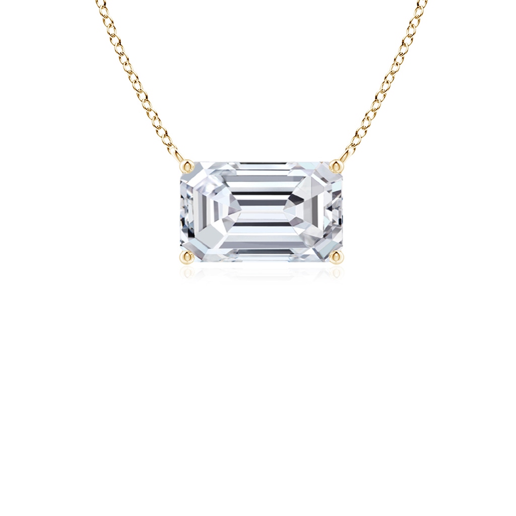 6.5x4mm HSI2 East-West Emerald-Cut Diamond Solitaire Pendant in Yellow Gold