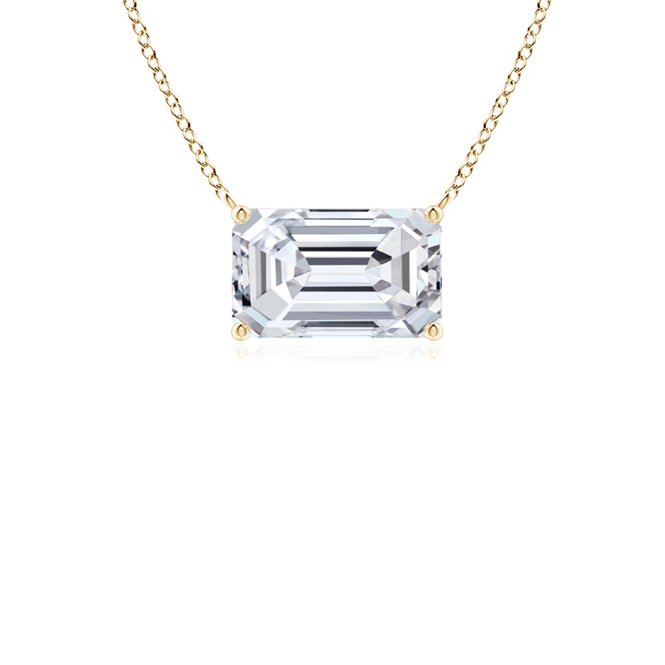 6.5x4mm HSI2 East-West Emerald-Cut Diamond Solitaire Pendant in Yellow Gold 