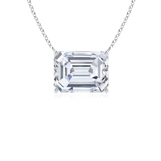 7.5x5.5mm GVS2 East-West Emerald-Cut Diamond Solitaire Pendant in P950 Platinum