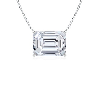 7.5x5.5mm HSI2 East-West Emerald-Cut Diamond Solitaire Pendant in P950 Platinum