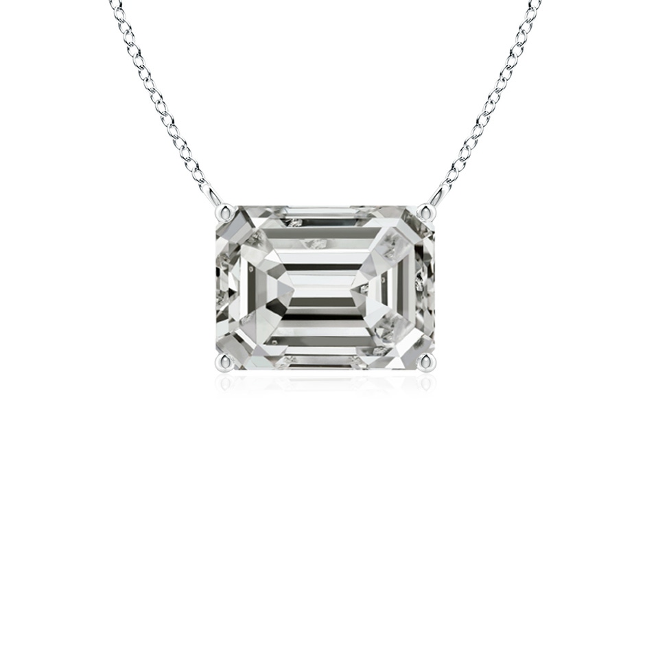 7.5x5.5mm KI3 East-West Emerald-Cut Diamond Solitaire Pendant in White Gold 