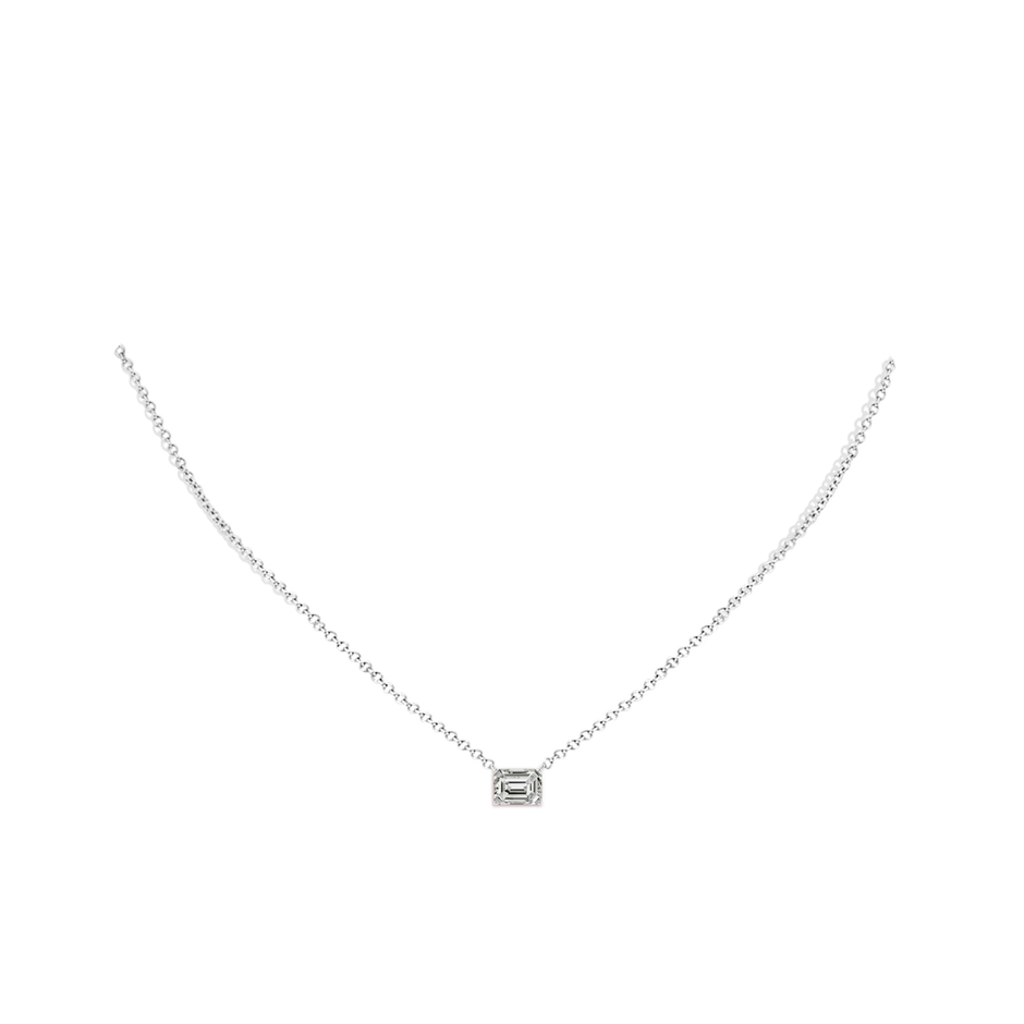 7.5x5.5mm KI3 East-West Emerald-Cut Diamond Solitaire Pendant in White Gold pen