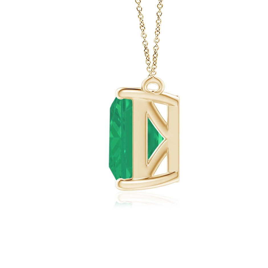 10x8mm A East-West Emerald-Cut Emerald Solitaire Pendant in Yellow Gold side 199