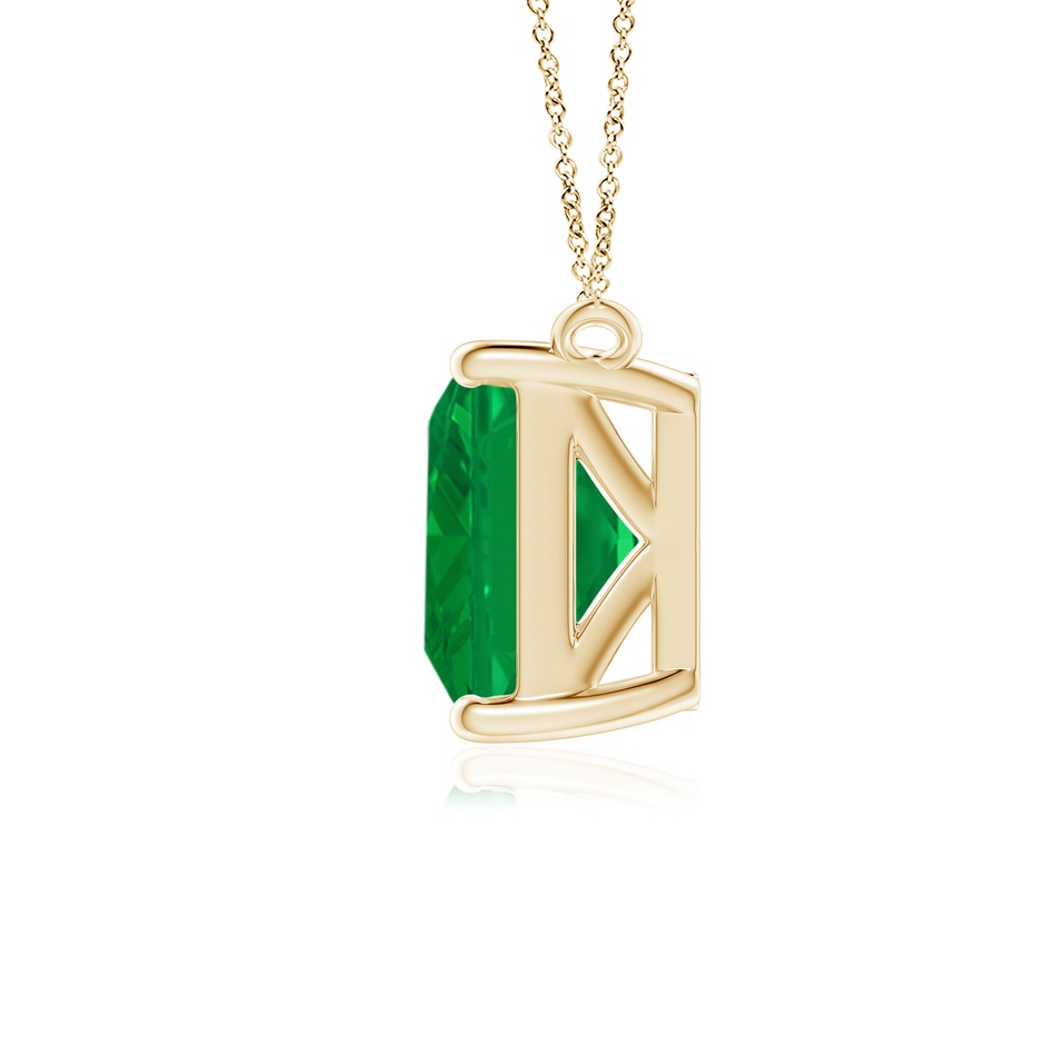 10x8mm AA East-West Emerald-Cut Emerald Solitaire Pendant in Yellow Gold side 199