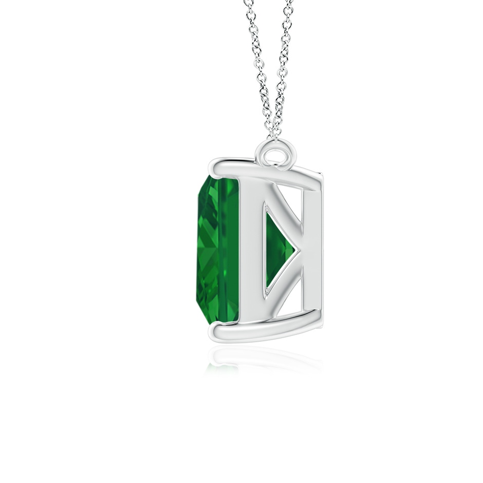 10x8mm AAA East-West Emerald-Cut Emerald Solitaire Pendant in P950 Platinum side 199