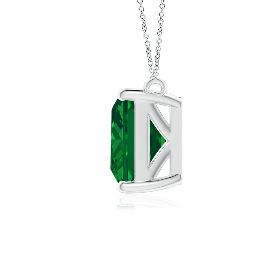 10x8mm AAAA East-West Emerald-Cut Emerald Solitaire Pendant in P950 Platinum side 199