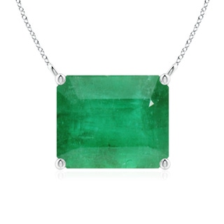12x10mm A East-West Emerald-Cut Emerald Solitaire Pendant in P950 Platinum