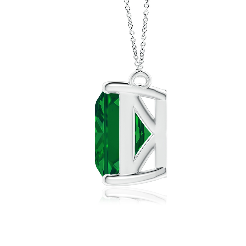 12x10mm AAAA East-West Emerald-Cut Emerald Solitaire Pendant in P950 Platinum side 199