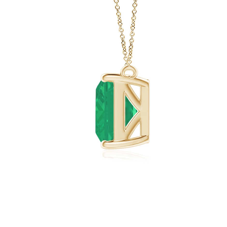 9x7mm A East-West Emerald-Cut Emerald Solitaire Pendant in Yellow Gold side 199