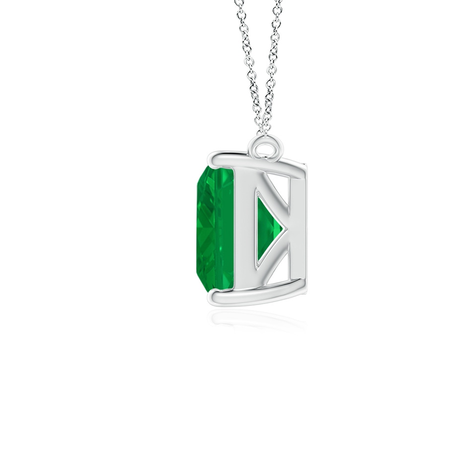 9x7mm AA East-West Emerald-Cut Emerald Solitaire Pendant in White Gold side 199
