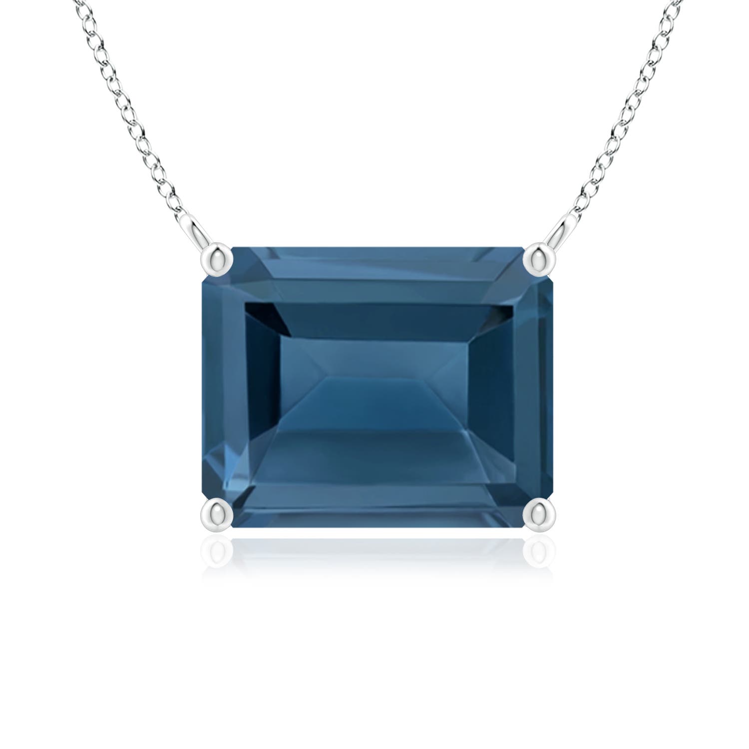 A - London Blue Topaz / 4 CT / 14 KT White Gold