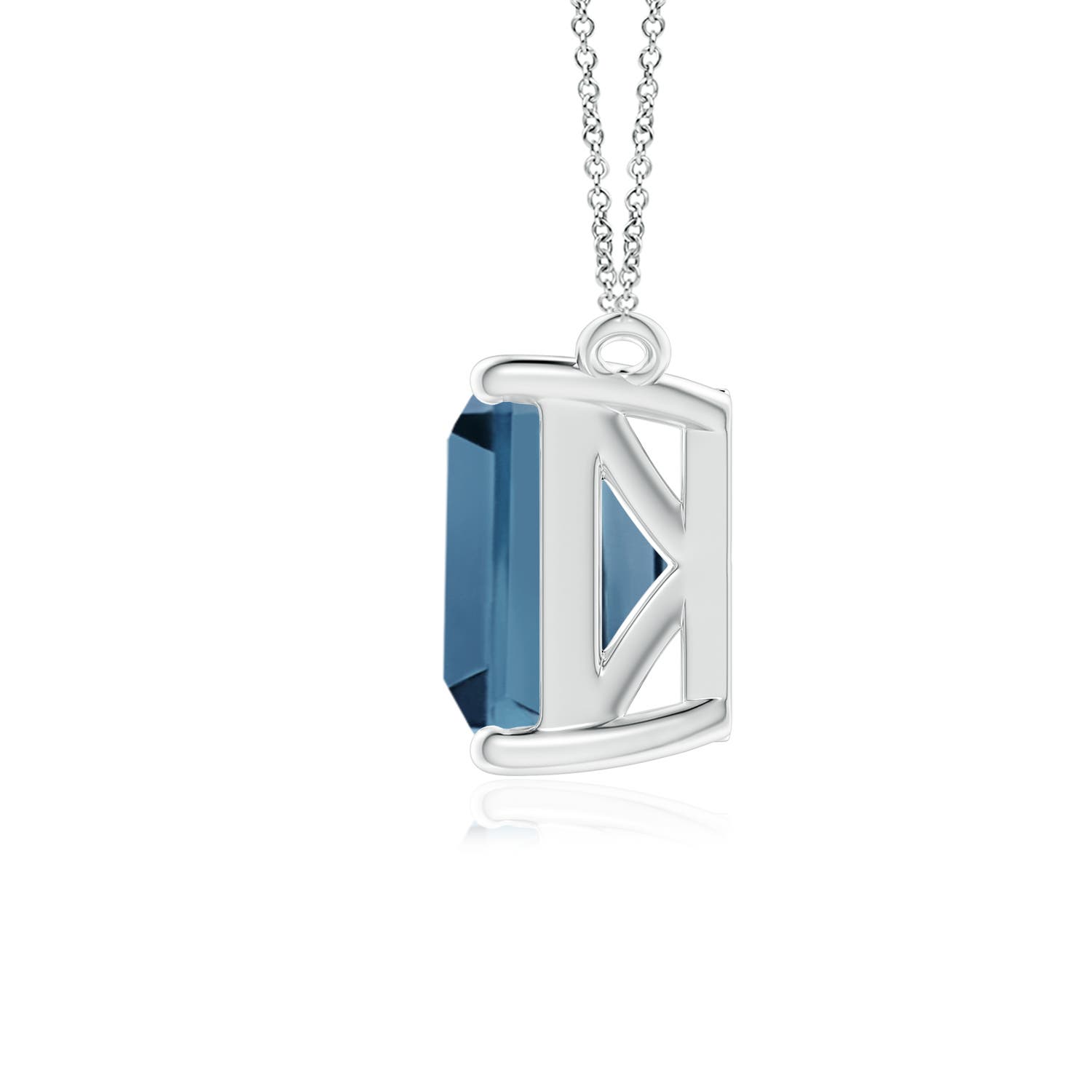 A - London Blue Topaz / 4 CT / 14 KT White Gold