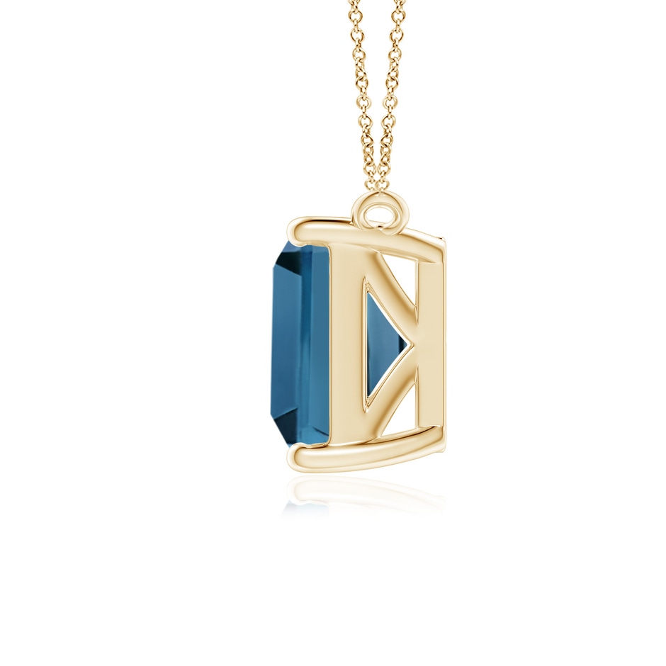 10x8mm AA East-West Emerald-Cut London Blue Topaz Solitaire Pendant in Yellow Gold side 1