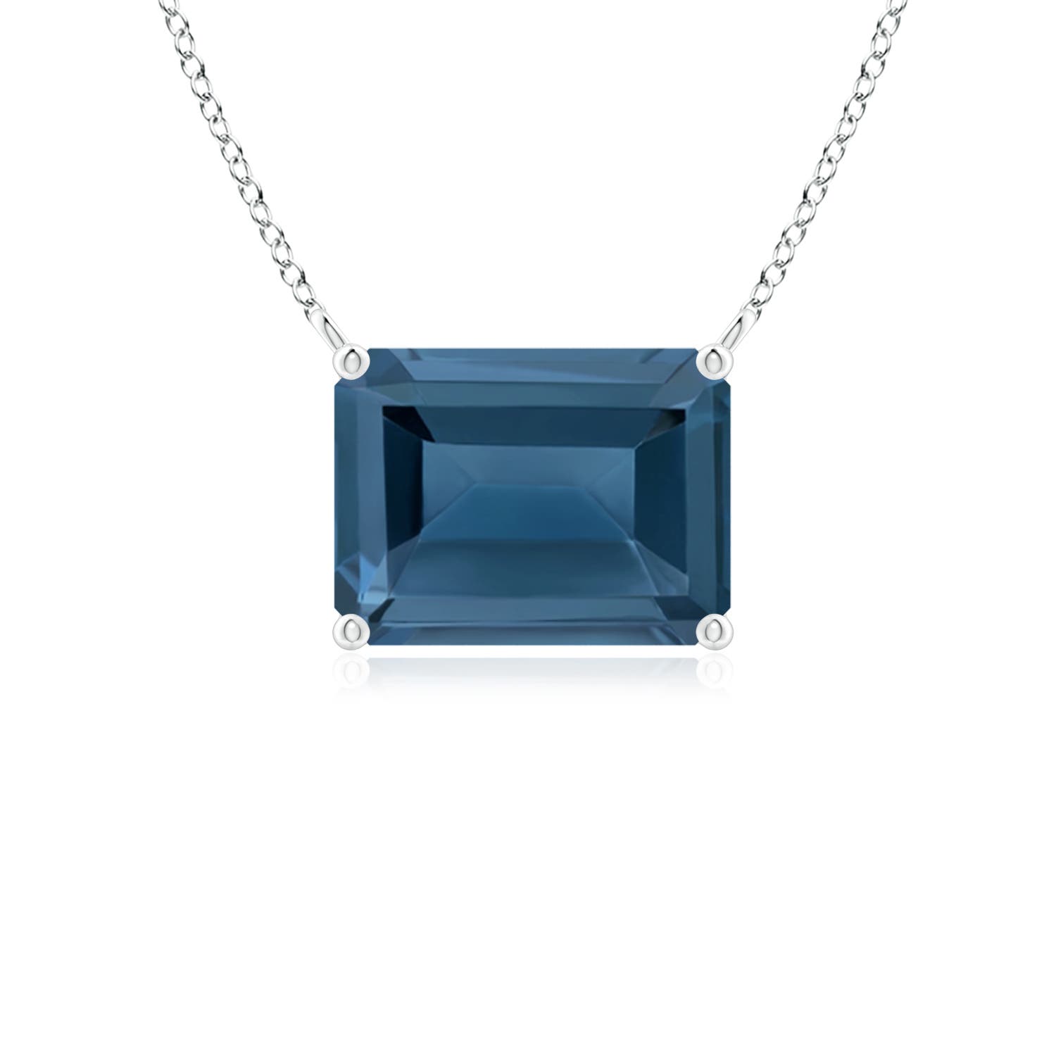 A - London Blue Topaz / 1.95 CT / 14 KT White Gold