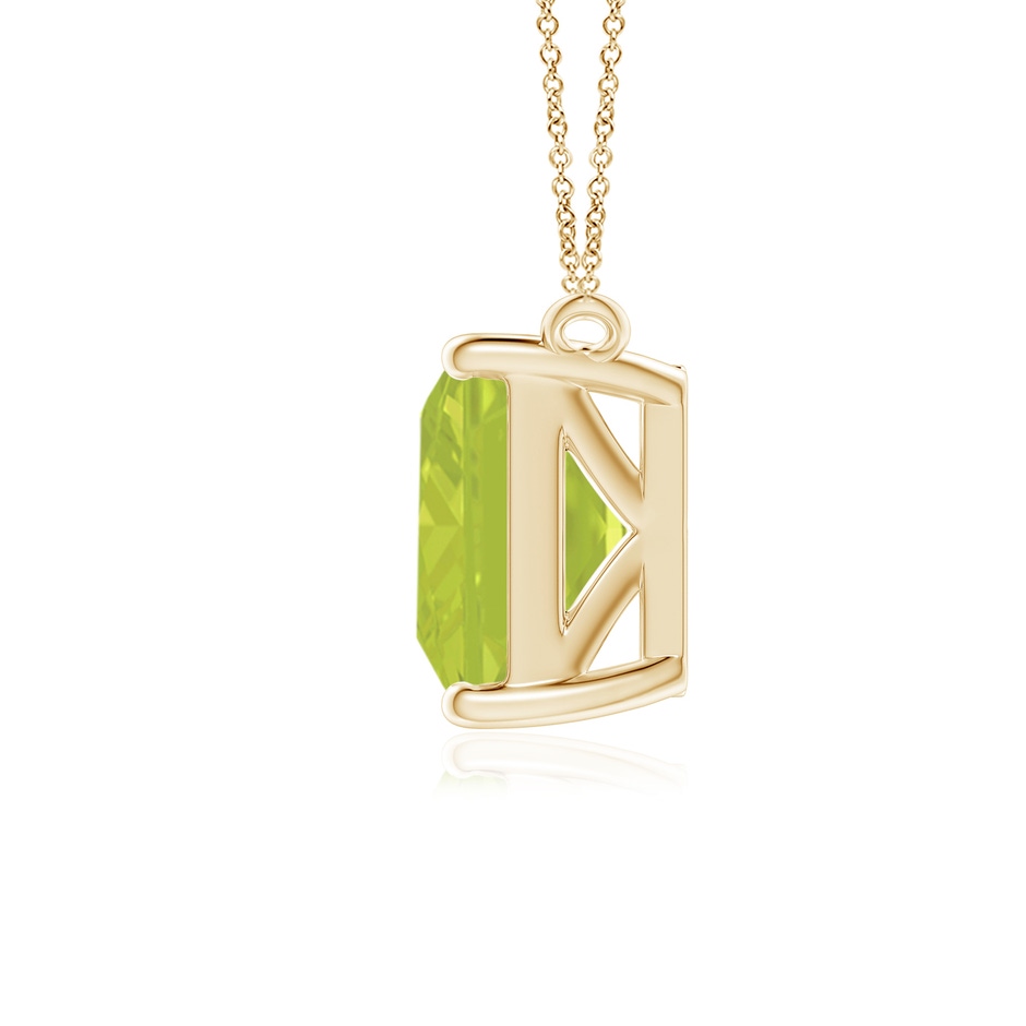 10x8mm A East-West Emerald-Cut Peridot Solitaire Pendant in 18K Yellow Gold side 199