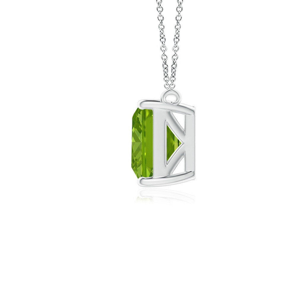 8x6mm AAAA East-West Emerald-Cut Peridot Solitaire Pendant in P950 Platinum Side 1