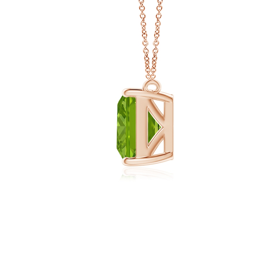 8x6mm AAAA East-West Emerald-Cut Peridot Solitaire Pendant in Rose Gold side 199