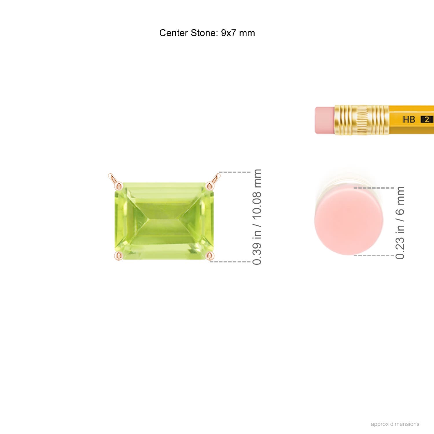 A - Peridot / 2.35 CT / 14 KT Rose Gold