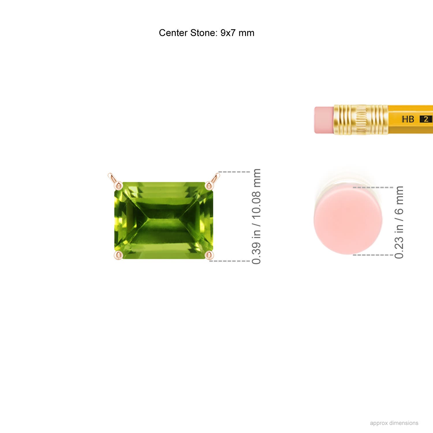 AAAA - Peridot / 2.35 CT / 14 KT Rose Gold