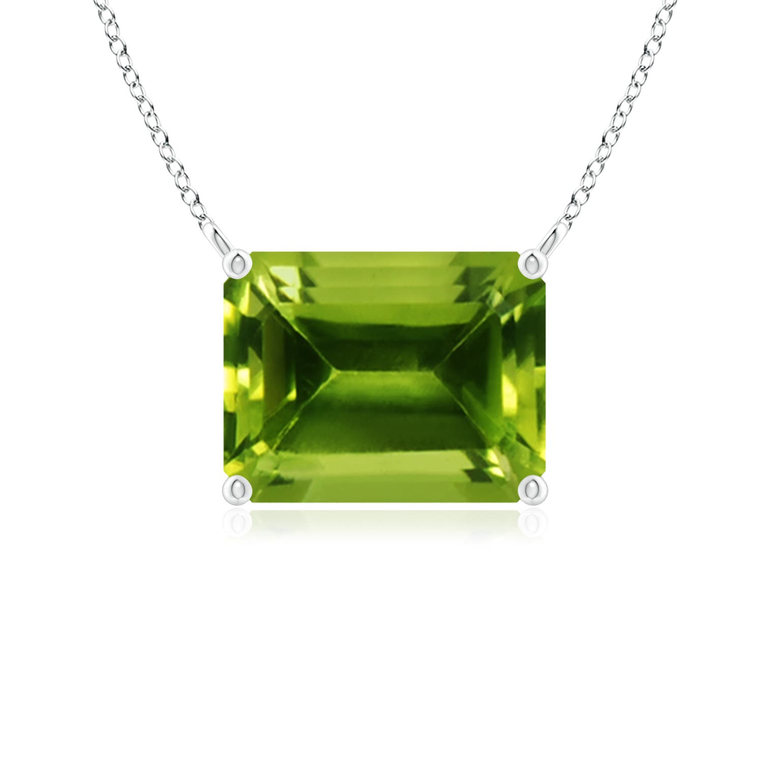 AAAA - Peridot / 2.35 CT / 14 KT White Gold