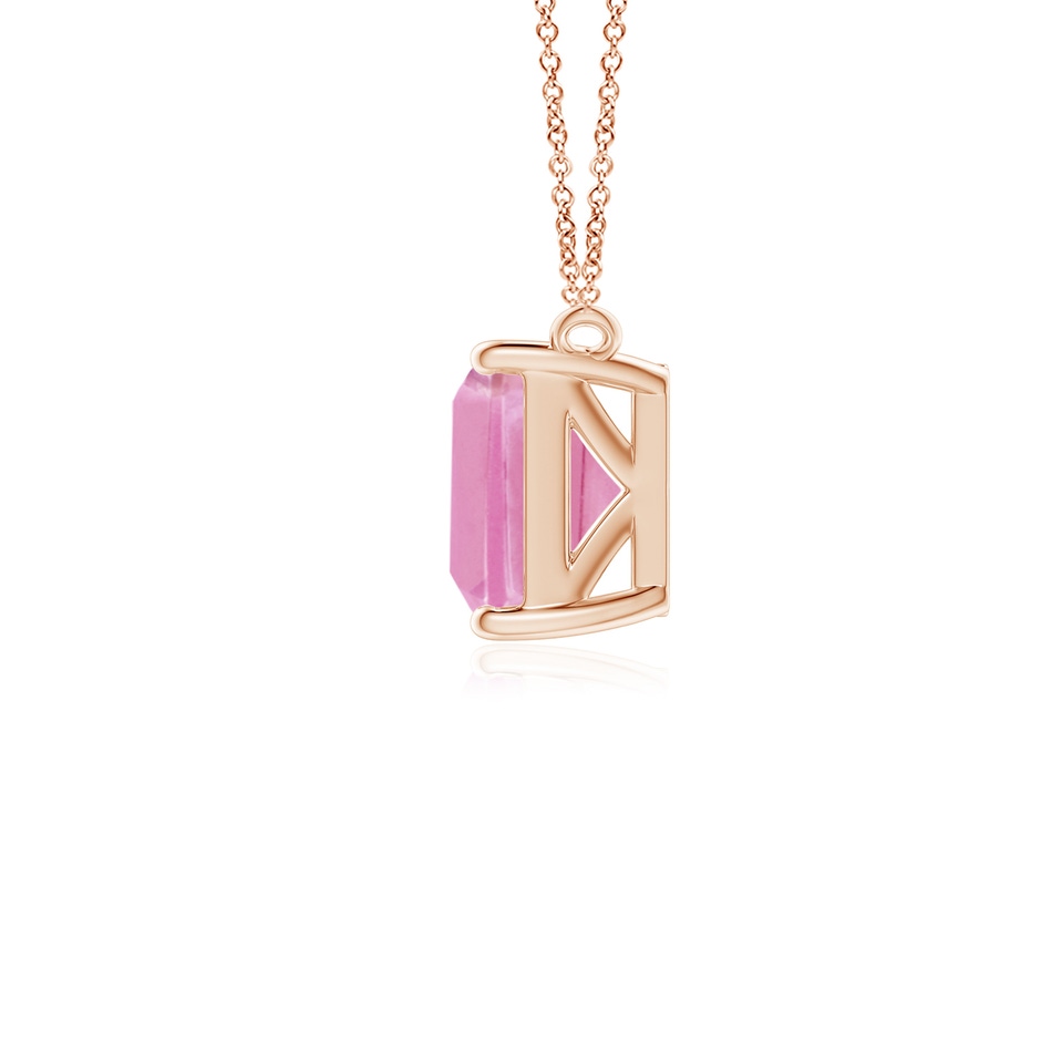 8x6mm A East-West Emerald-Cut Pink Tourmaline Solitaire Pendant in Rose Gold side 199