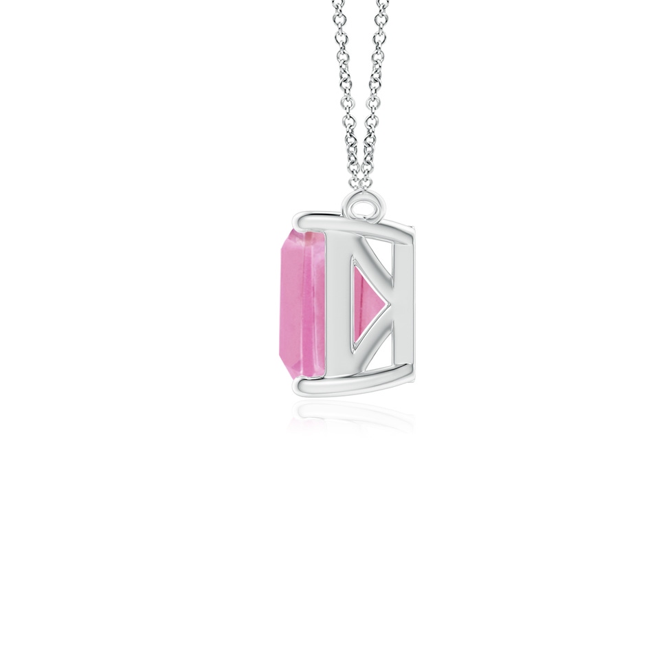 8x6mm A East-West Emerald-Cut Pink Tourmaline Solitaire Pendant in White Gold side 199