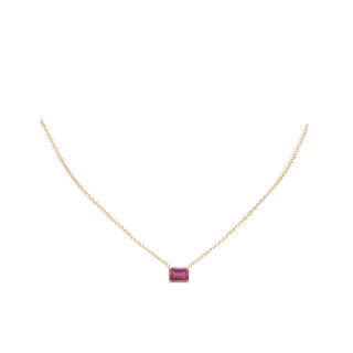 Pink Tourmaline, 14k online White Gold Pearl Pendant Necklace