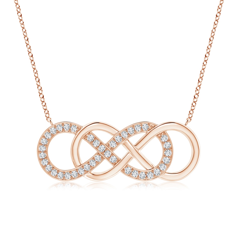 1.1mm GVS2 Pave-Set Diamond Horizontal Double Infinity Pendant in Rose Gold 