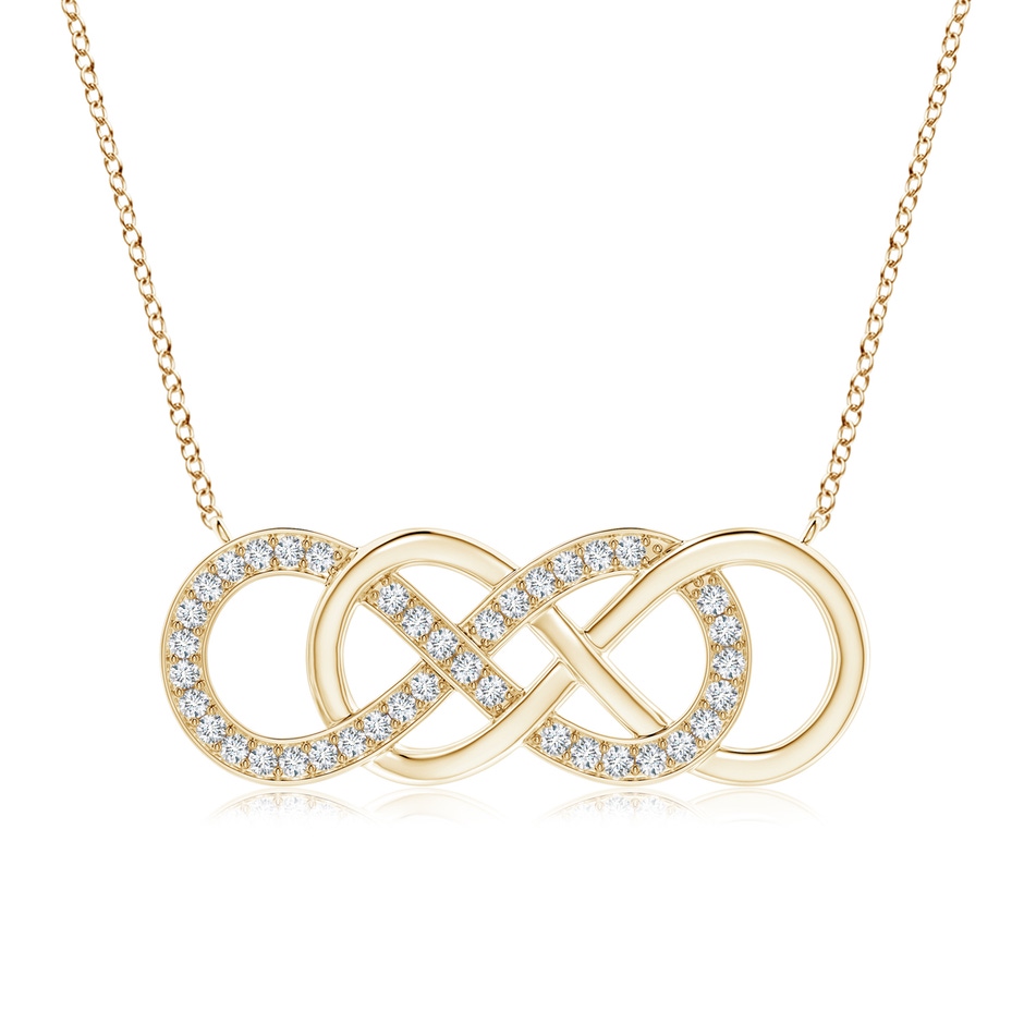 1.1mm GVS2 Pave-Set Diamond Horizontal Double Infinity Pendant in Yellow Gold 