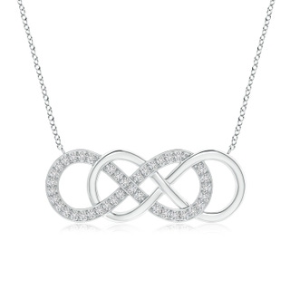 1.1mm HSI2 Pave-Set Diamond Horizontal Double Infinity Pendant in White Gold