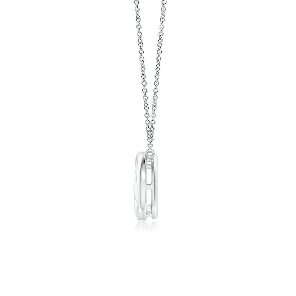 1mm GVS2 Pave-Set Diamond Horizontal Double Infinity Pendant in P950 Platinum side 1
