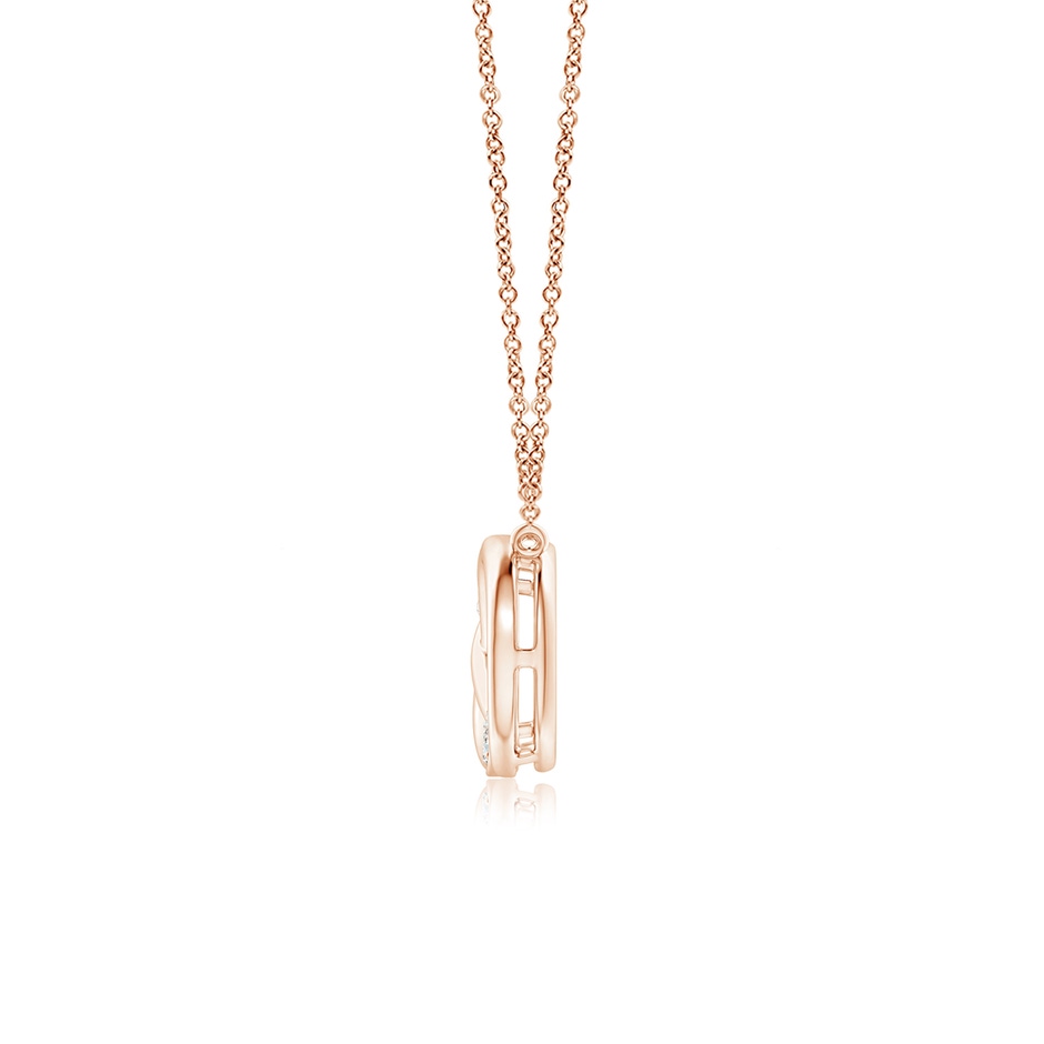 1mm GVS2 Pave-Set Diamond Horizontal Double Infinity Pendant in Rose Gold side 1