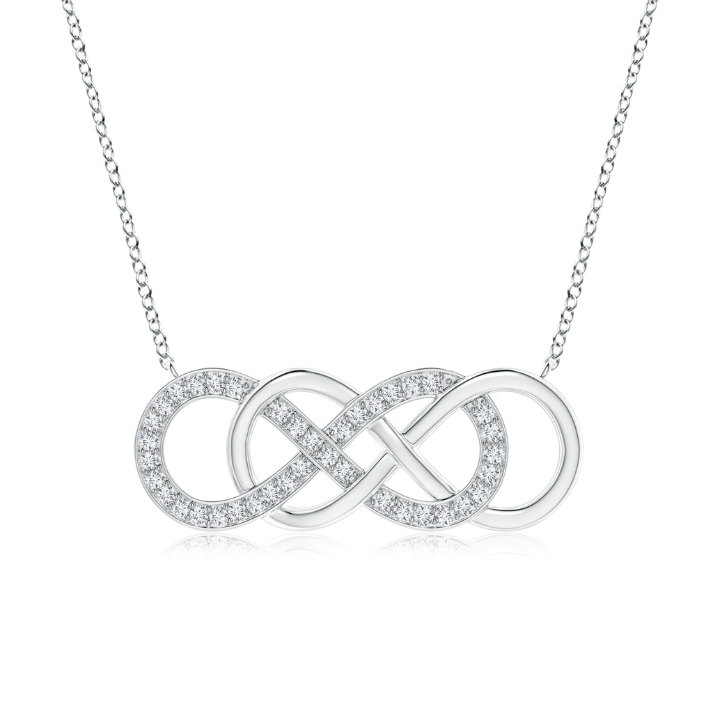 1mm GVS2 Pave-Set Diamond Horizontal Double Infinity Pendant in White Gold