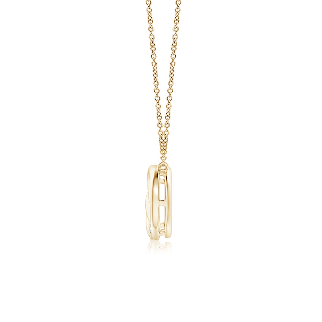 1mm GVS2 Pave-Set Diamond Horizontal Double Infinity Pendant in Yellow Gold - side 1