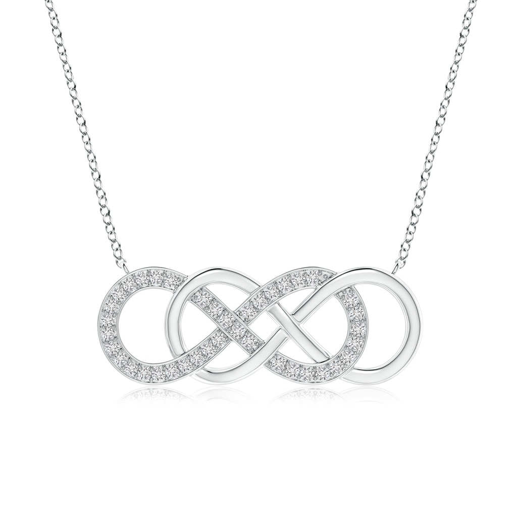1mm HSI2 Pave-Set Diamond Horizontal Double Infinity Pendant in White Gold