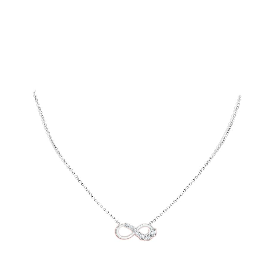 2.8mm GVS2 Diamond Horizontal Infinity Journey Pendant in P950 Platinum body-neck