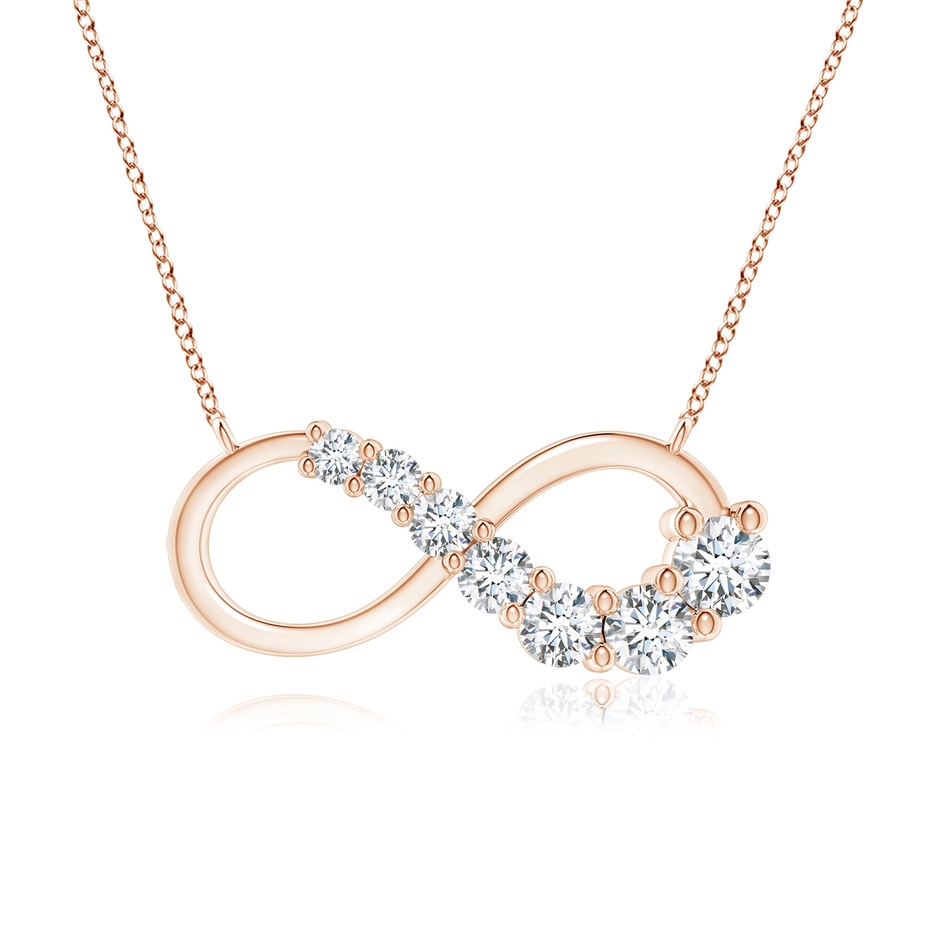 2.8mm GVS2 Diamond Horizontal Infinity Journey Pendant in Rose Gold 