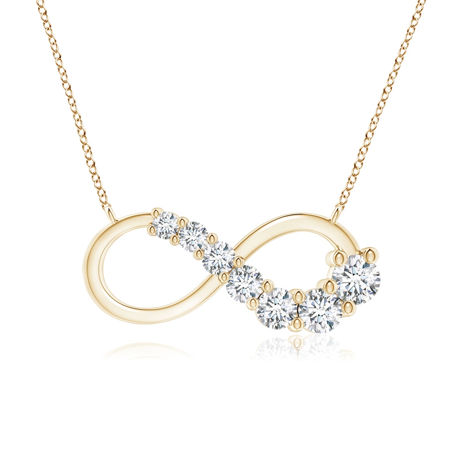 2.8mm GVS2 Diamond Horizontal Infinity Journey Pendant in Yellow Gold 