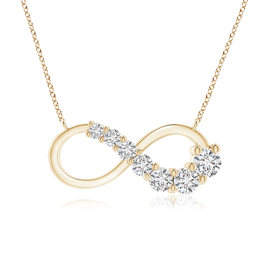2.8mm HSI2 Diamond Horizontal Infinity Journey Pendant in Yellow Gold 