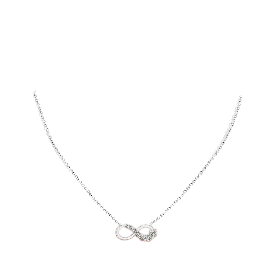 2.8mm KI3 Diamond Horizontal Infinity Journey Pendant in P950 Platinum body-neck
