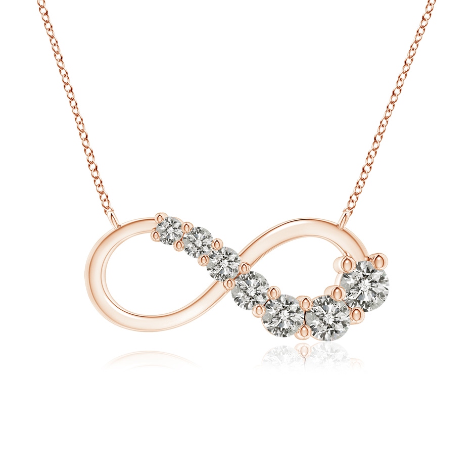 2.8mm KI3 Diamond Horizontal Infinity Journey Pendant in Rose Gold 