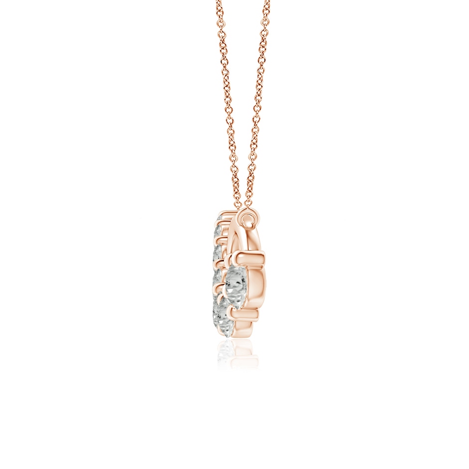 2.8mm KI3 Diamond Horizontal Infinity Journey Pendant in Rose Gold side 1