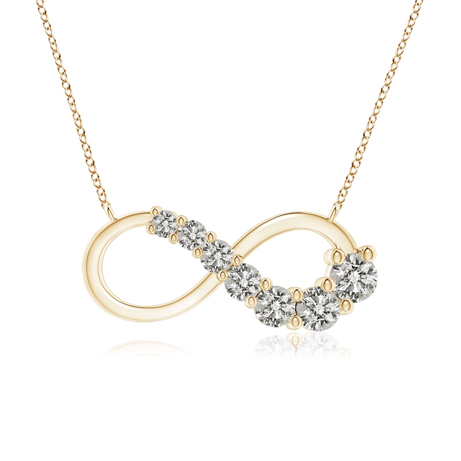 2.8mm KI3 Diamond Horizontal Infinity Journey Pendant in Yellow Gold 